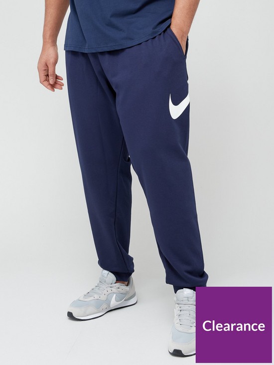front image of nike-trainnbspdry-fit-taper-swoosh-pants-navy-plus-size