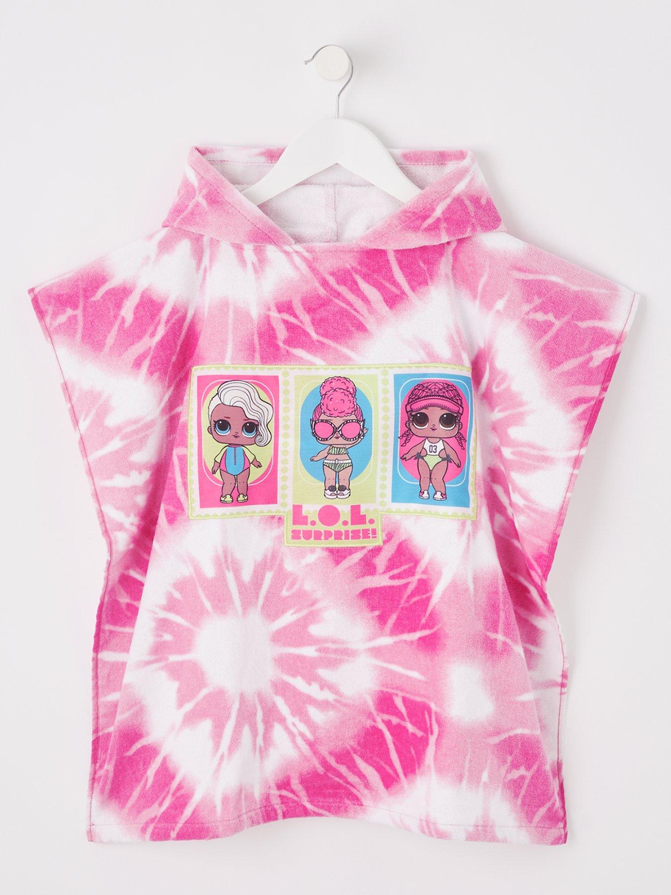 L.O.L Surprise! Tie Dye Hooded Towel Poncho Pink