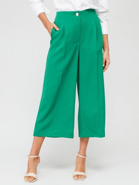 front image of v-by-very-pleat-detail-tailored-culotte