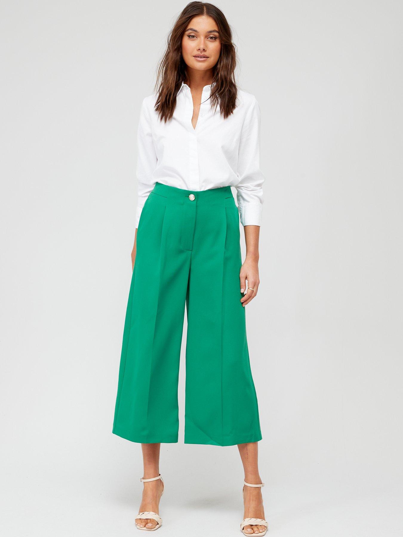  image of v-by-very-pleat-detail-tailored-culotte
