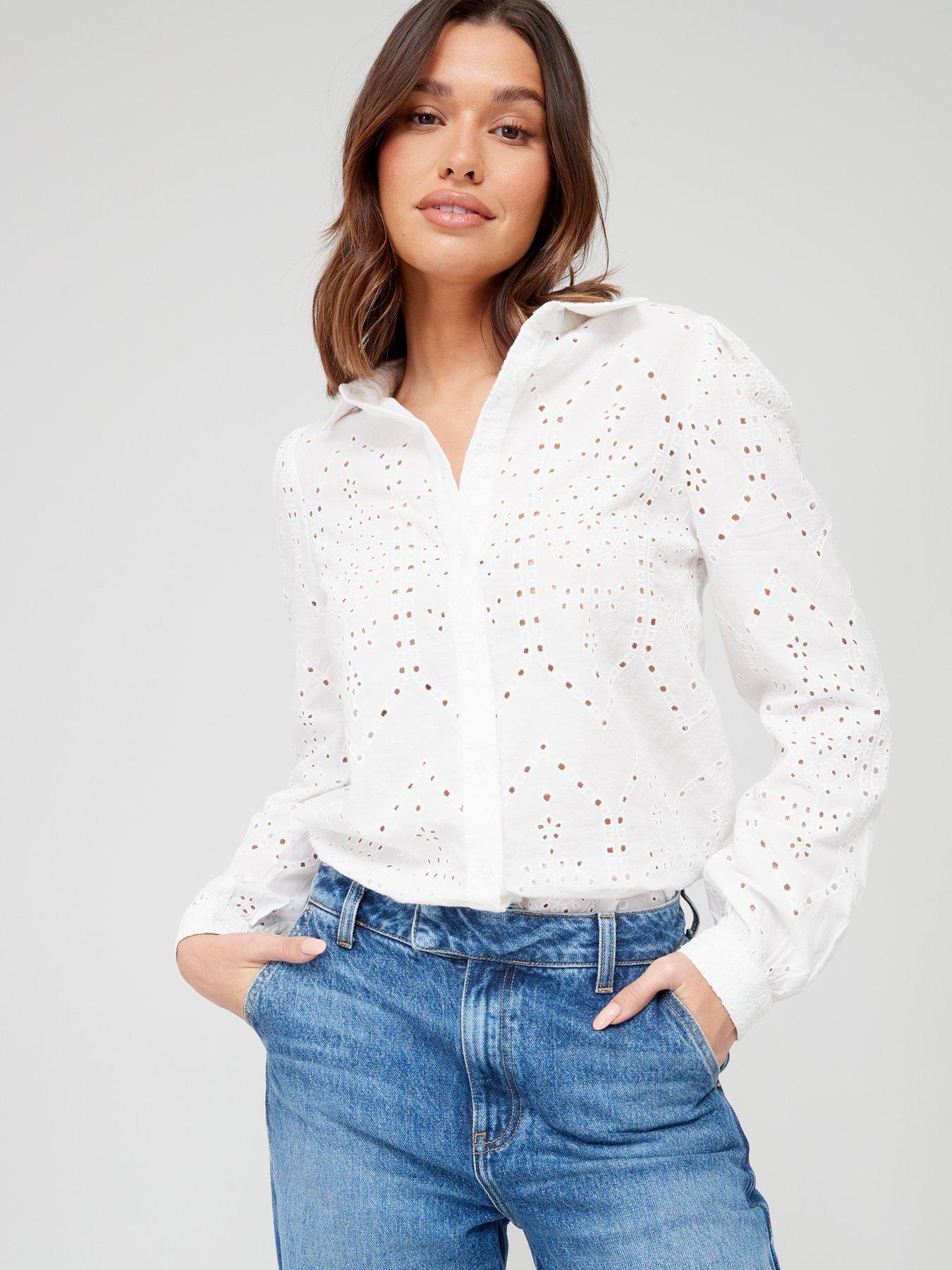 All Over Broderie Shirt - White