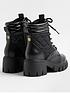  image of river-island-quilted-lace-up-boot-black