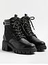  image of river-island-quilted-lace-up-boot-black