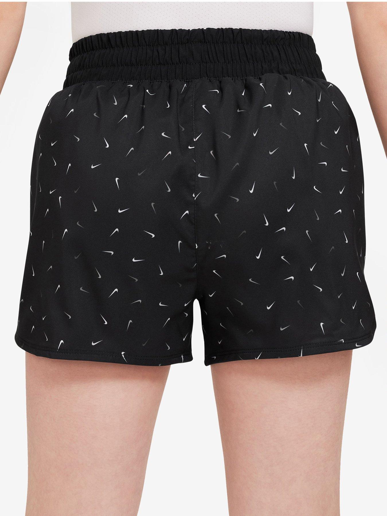  image of nike-older-girls-dri-fit-one-swooshfetti-shorts-blacknbsp