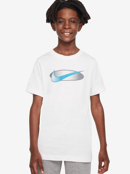 front image of nike-older-boys-sportswear-core-brandmark-t-shirt-whitenbsp