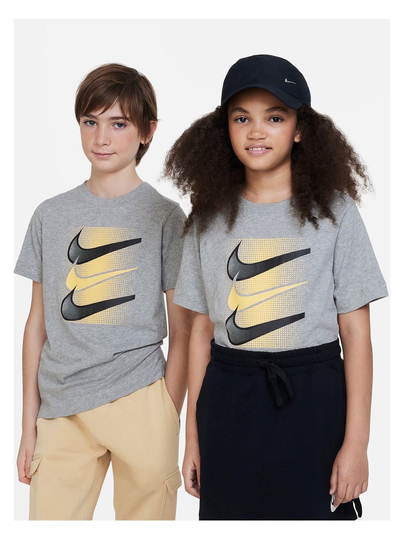 Nike Older Boys Sportswear Core Brandmark T-shirt - Grey | littlewoods.com