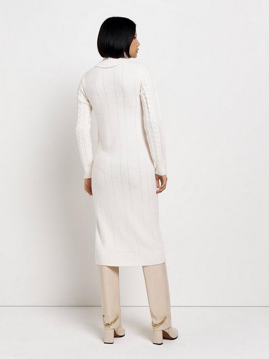 stillFront image of river-island-cable-knit-maxi-dress-cream