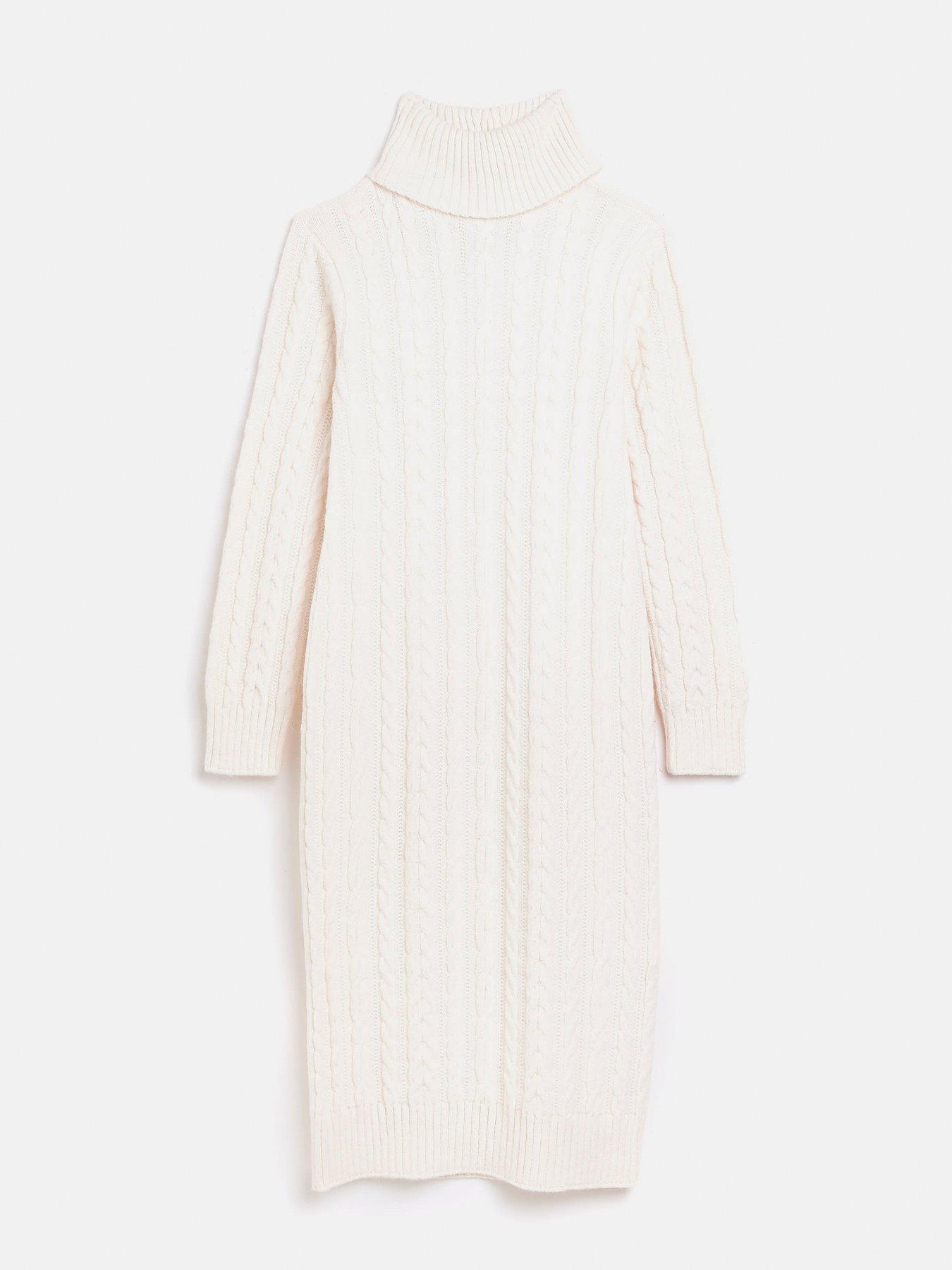  image of river-island-cable-knit-maxi-dress-cream
