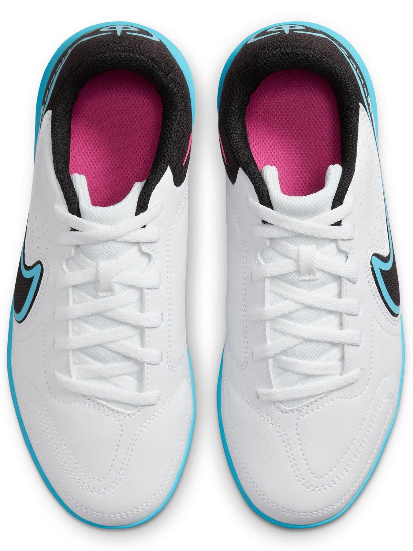  image of nike-junior-tiempo-legend-9-club-astro-turf-football-boots-white-baltic-blue
