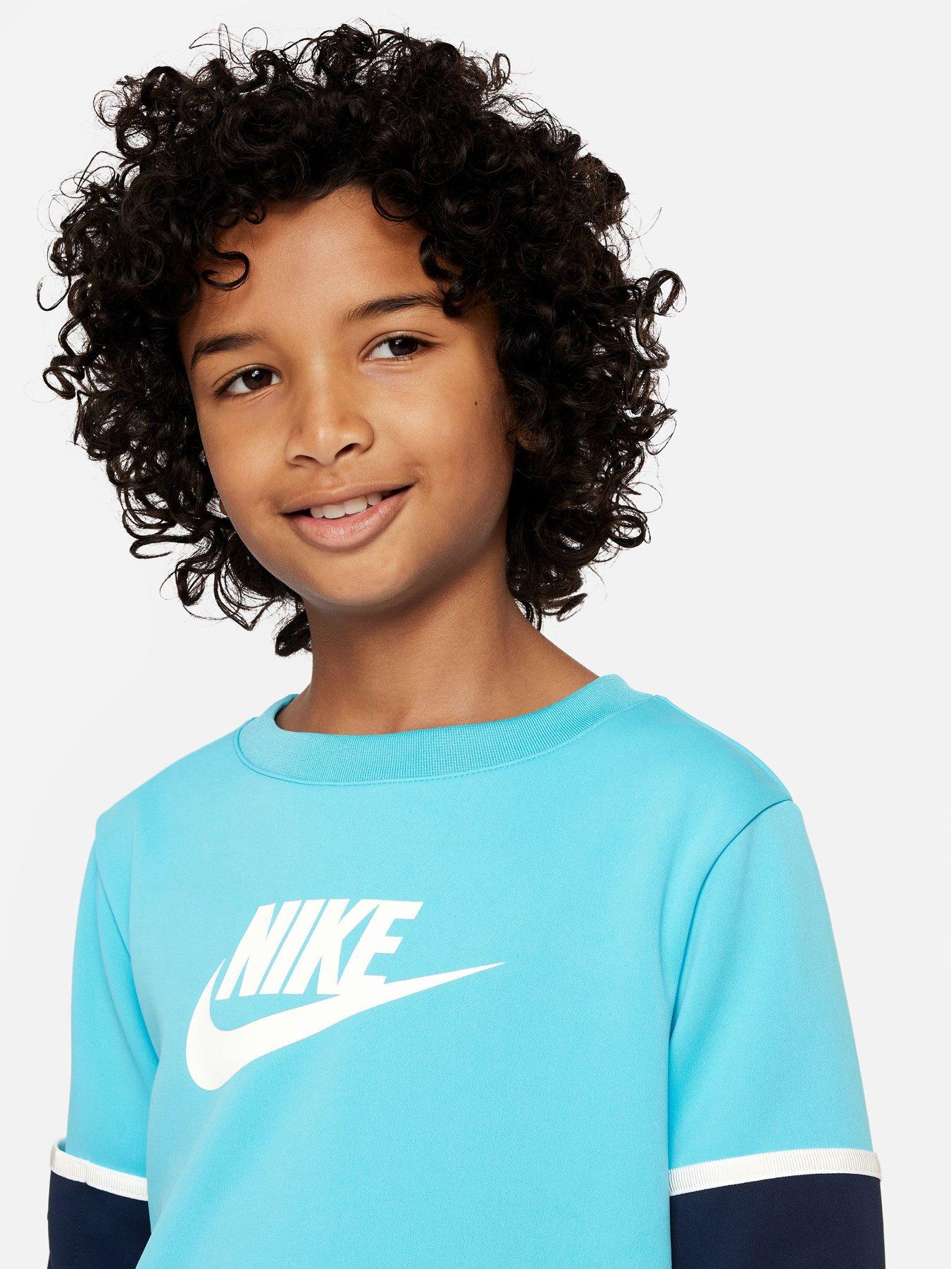  image of nike-older-kids-sportswear-poly-futura-tracksuit-navy