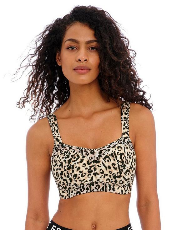front image of freya-active-leopard-high-octane-underwired-sports-bra