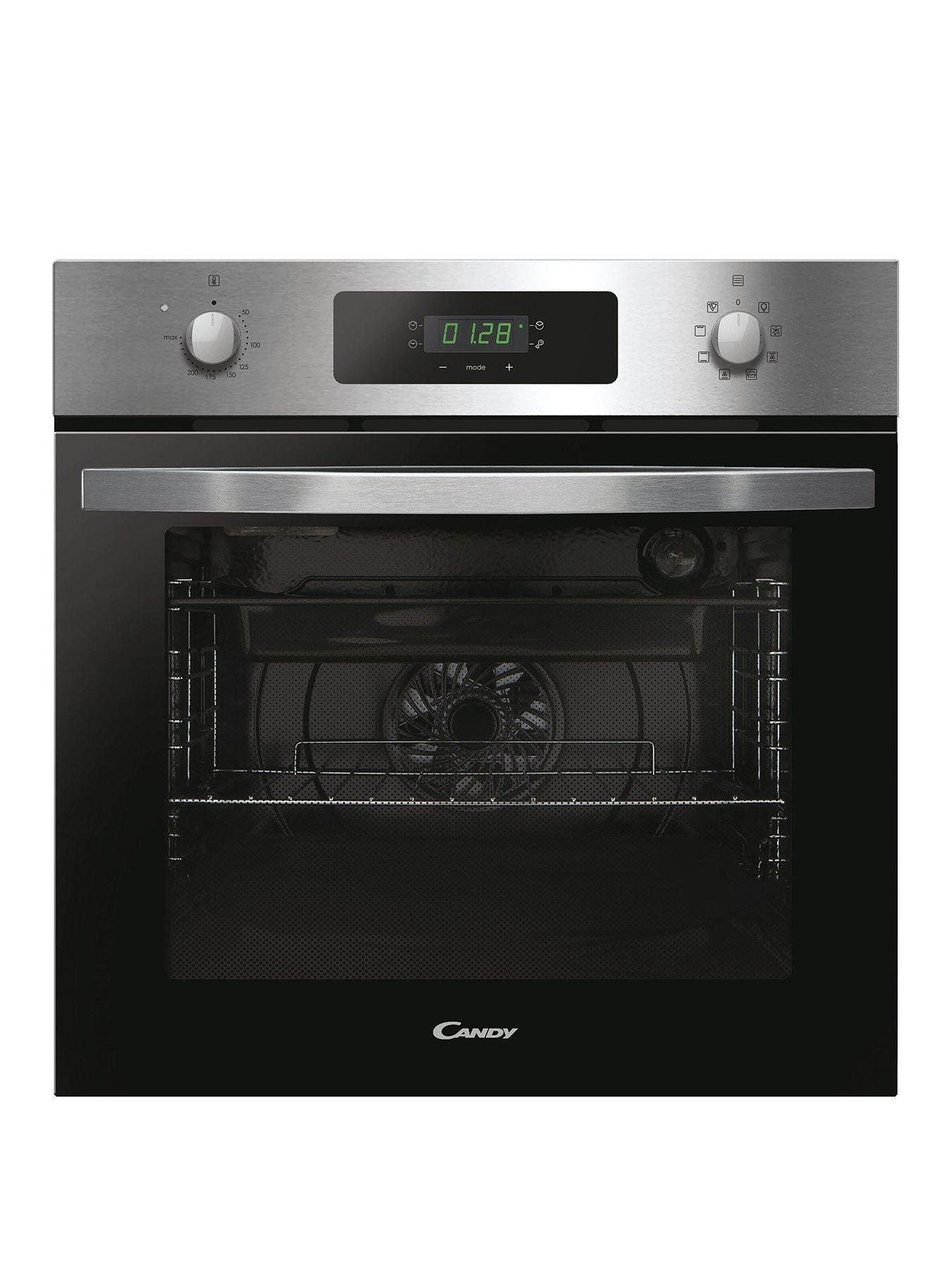  image of candy-fidcx615-built-in-70-litre-multi-function-oven-with-aquactiva-system-black-glass-with-stainless-steel