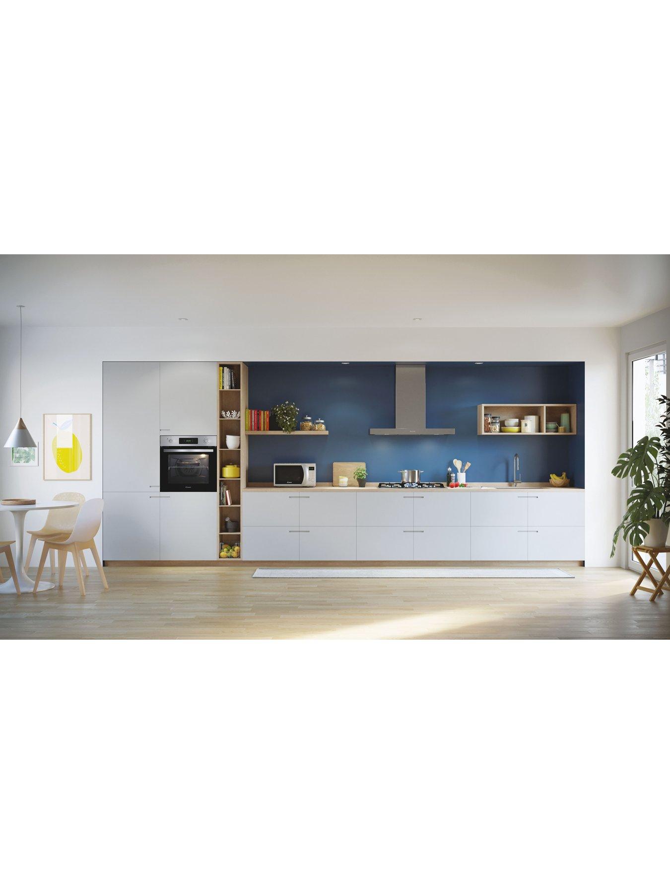  image of candy-fidcx615-built-in-70-litre-multi-function-oven-with-aquactiva-system-black-glass-with-stainless-steel