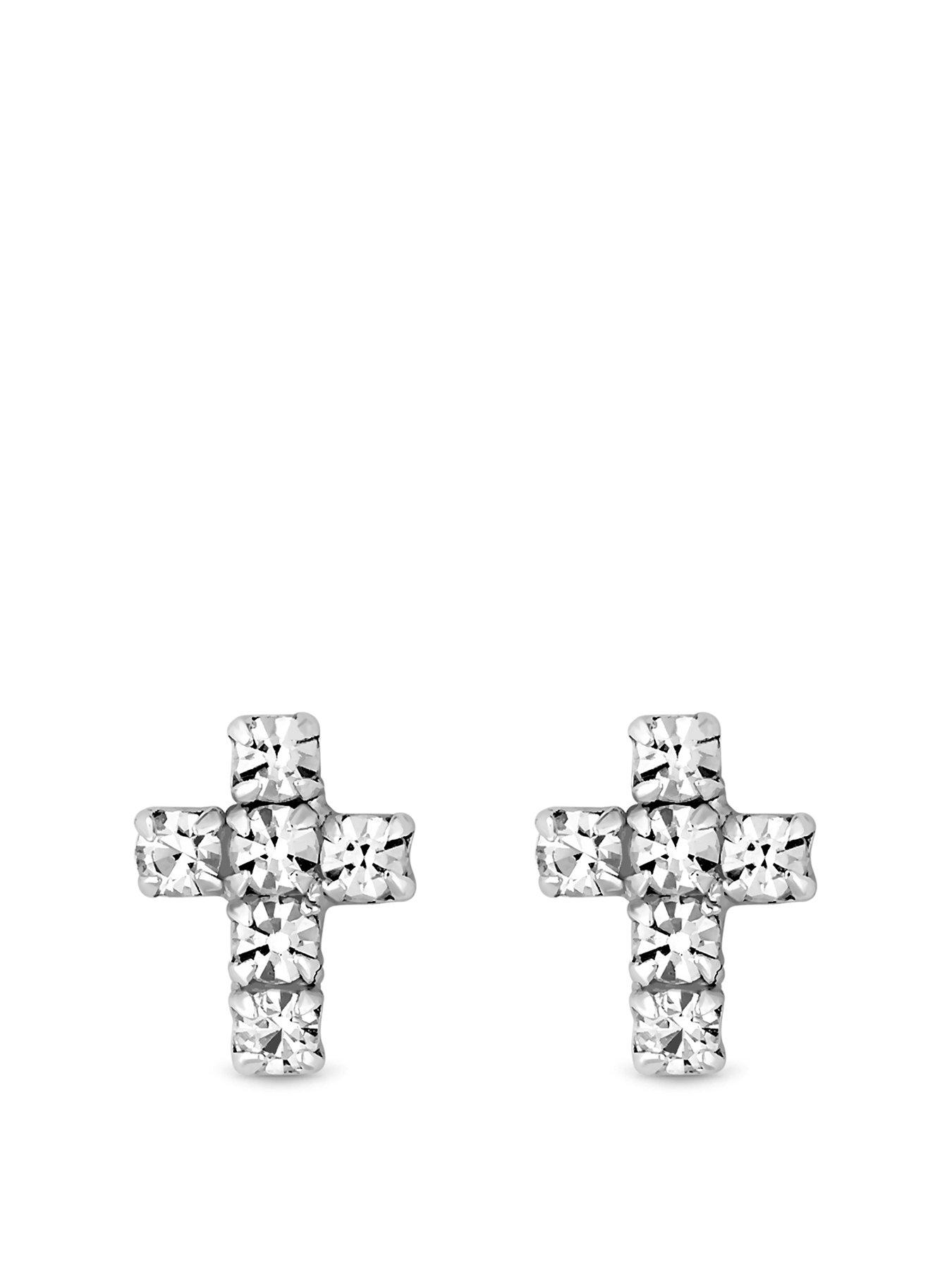 simply-silver-sterling-silver-925-cubic-zirconia-cross-stud-earrings
