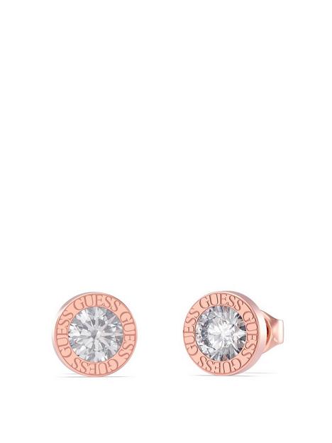 guess-color-my-day-10mm-clear-stud-earrings-rose-gold