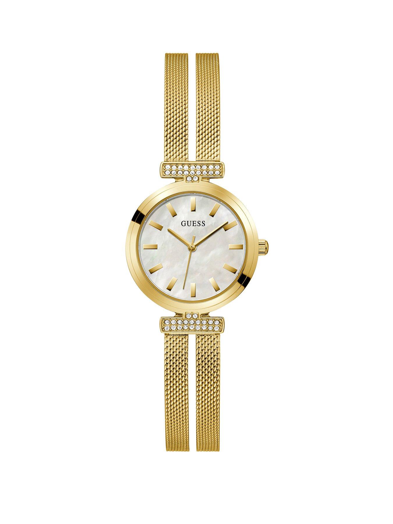 undefined Array With Cystals Stainless Steel/Mesh Ladies Watch