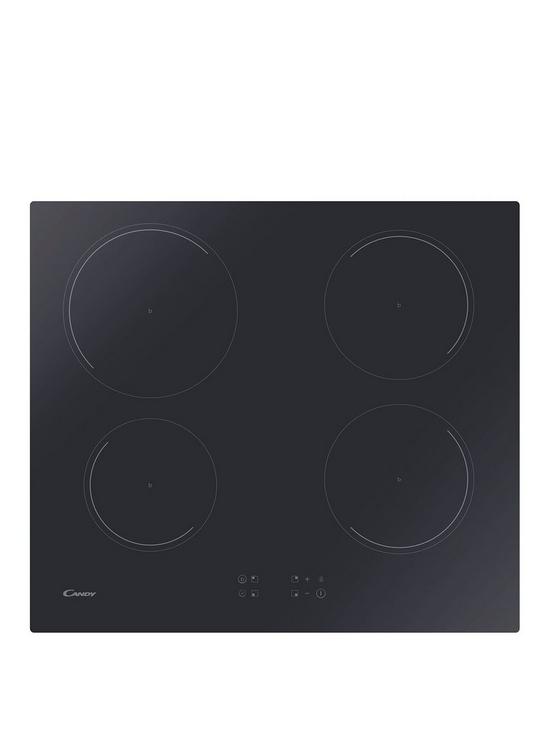 front image of candy-ci642ctte1-60cm-induction-hob-4-zones-with-touch-control--nbspblack-glass