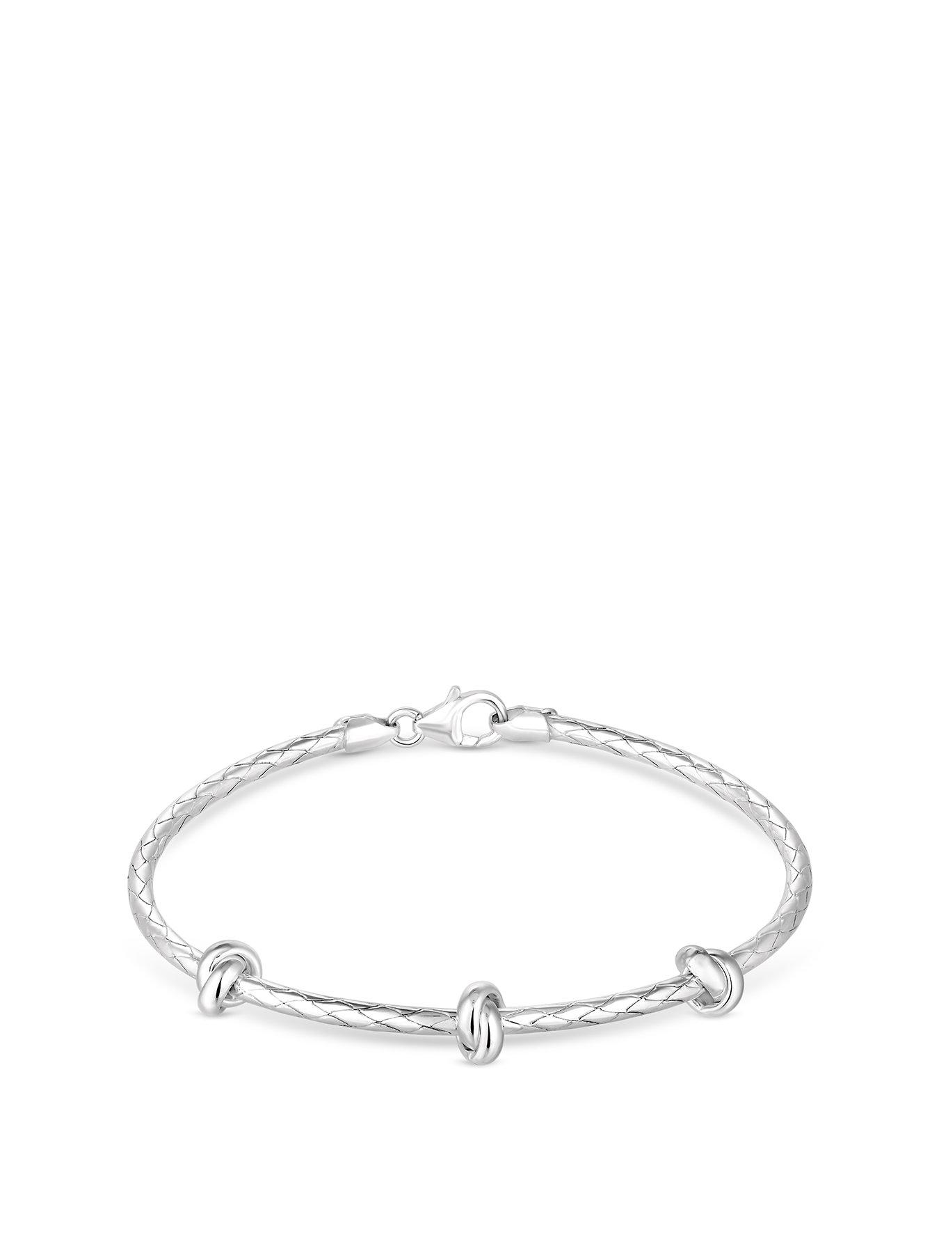 Simply Silver Sterling Silver 925 Polished Knot Bangle Bracelet