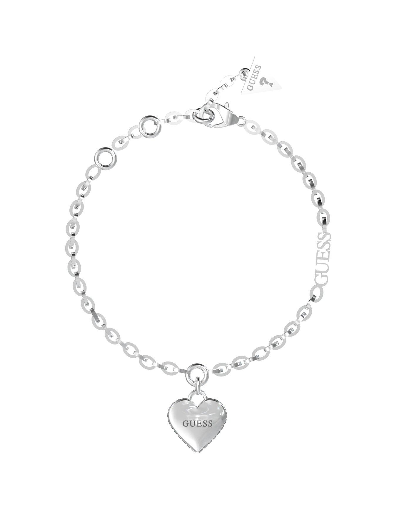 undefined Falling In Love Fine Chain  &  14Mm Heart Silver Bracelet