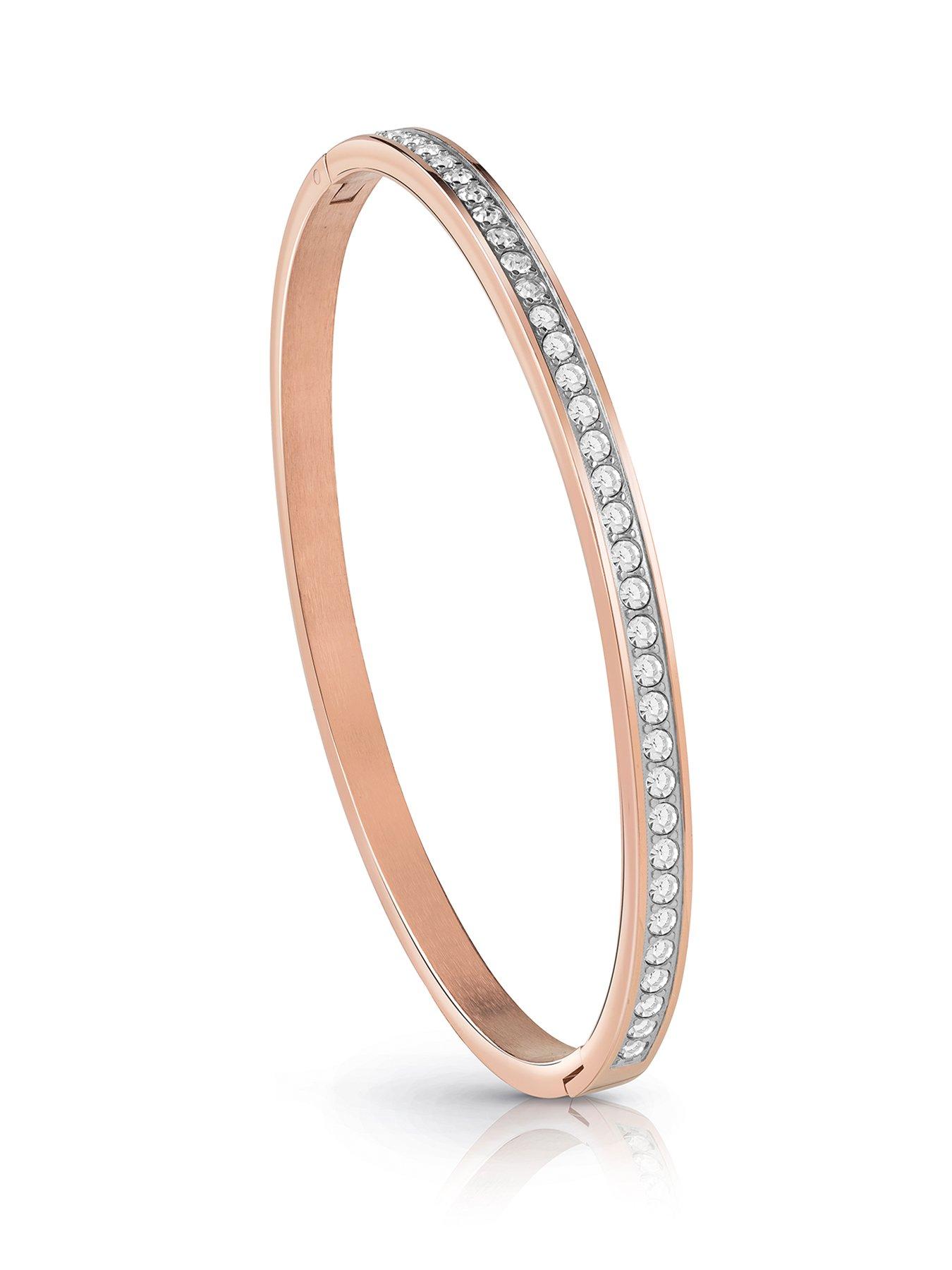 Image 1 of 1 of Guess Colour My Day Crystal Hinged Bangle - Rose Gold
