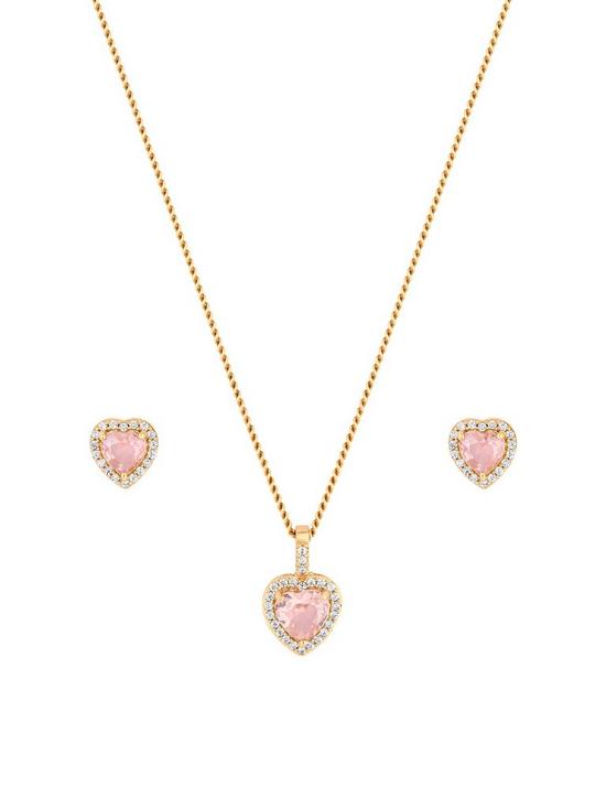 stillFront image of simply-silver-sterling-silver-925-cubic-zirconia-14ct-rose-gold-pink-heart-setnbsp