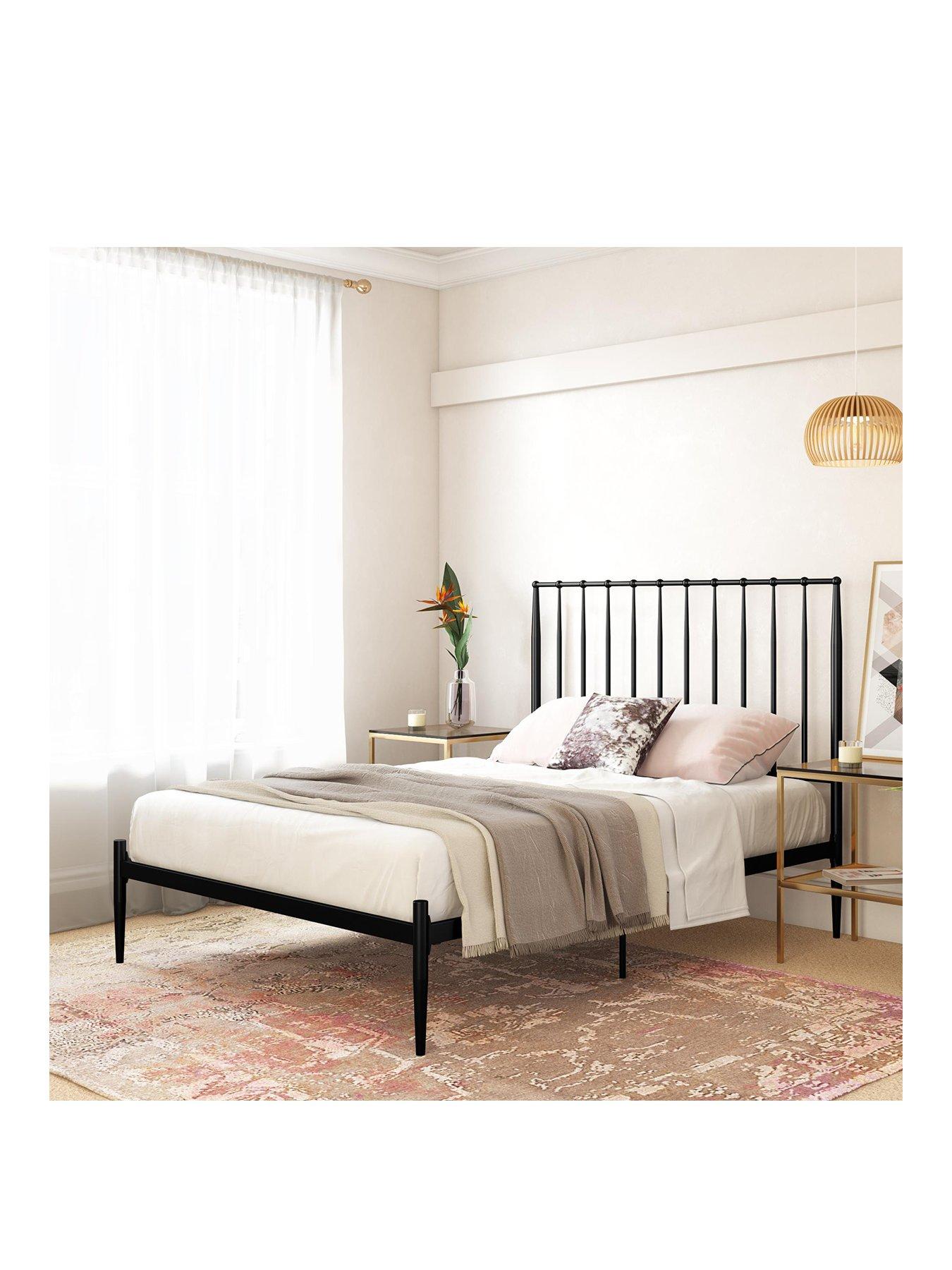  image of dorel-home-giulia-modernnbspmetal-double-bed-frame-black