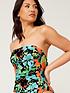  image of v-by-very-shape-enhancing-bandeau-ruched-detachable-strap-swimsuit-dark-floral
