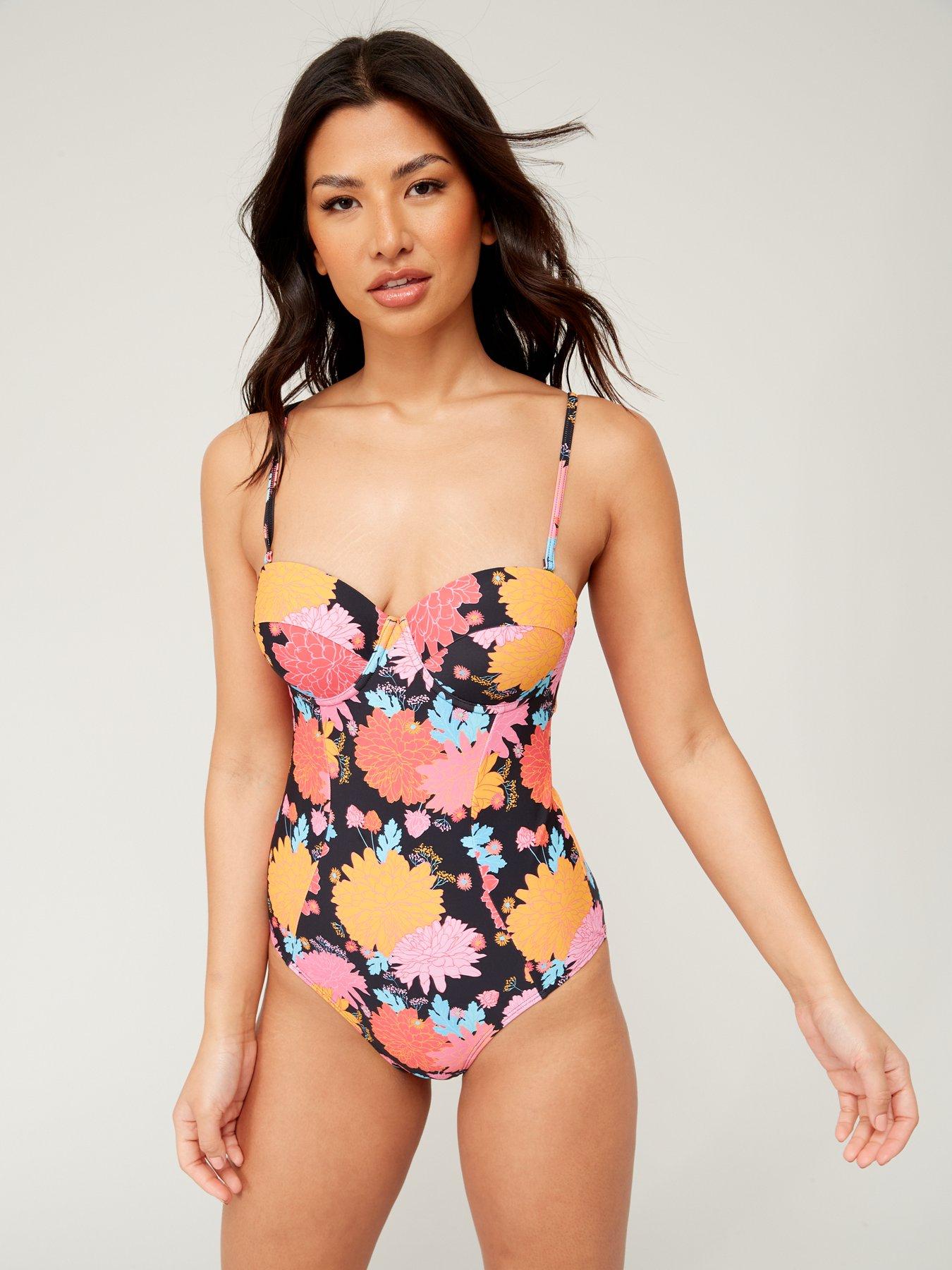 Buy Sosandar Pink Leopard Print Animal Twist Halter Shapewear