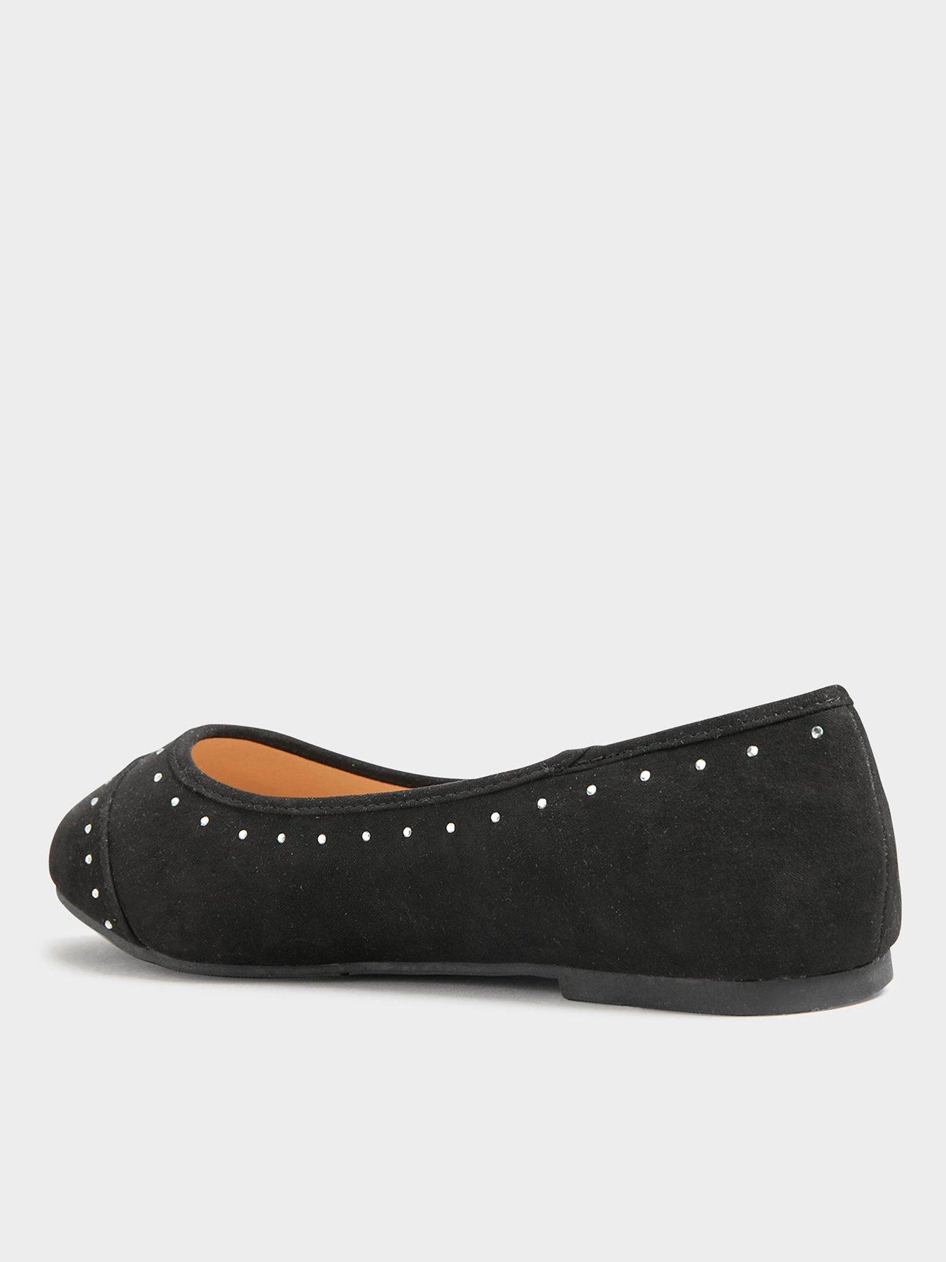  image of yours-wide-diamante-ballerinanbsp--black