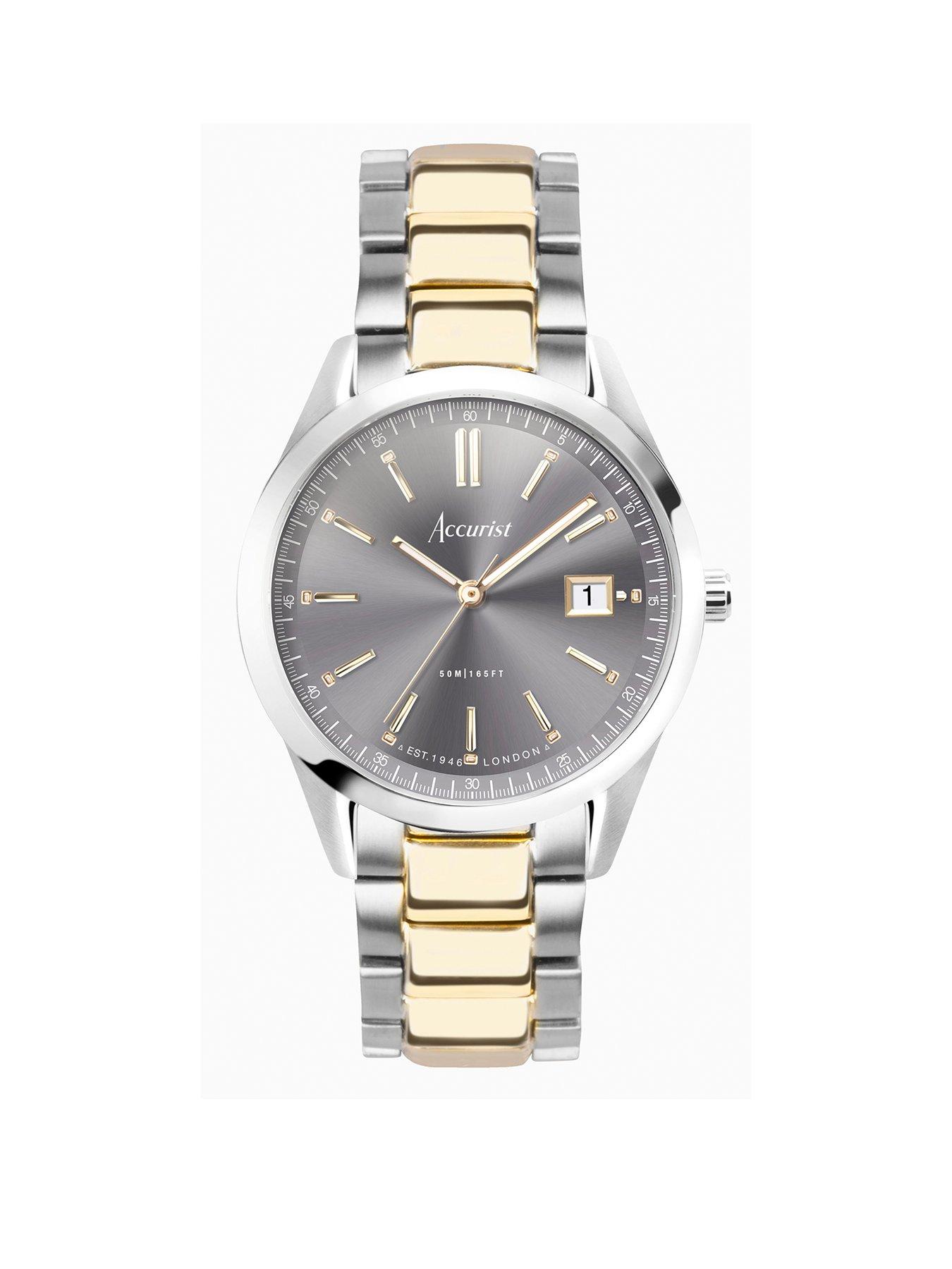  image of accurist-everyday-mens-2-tone-stainless-steel-bracelet-analogue-watch