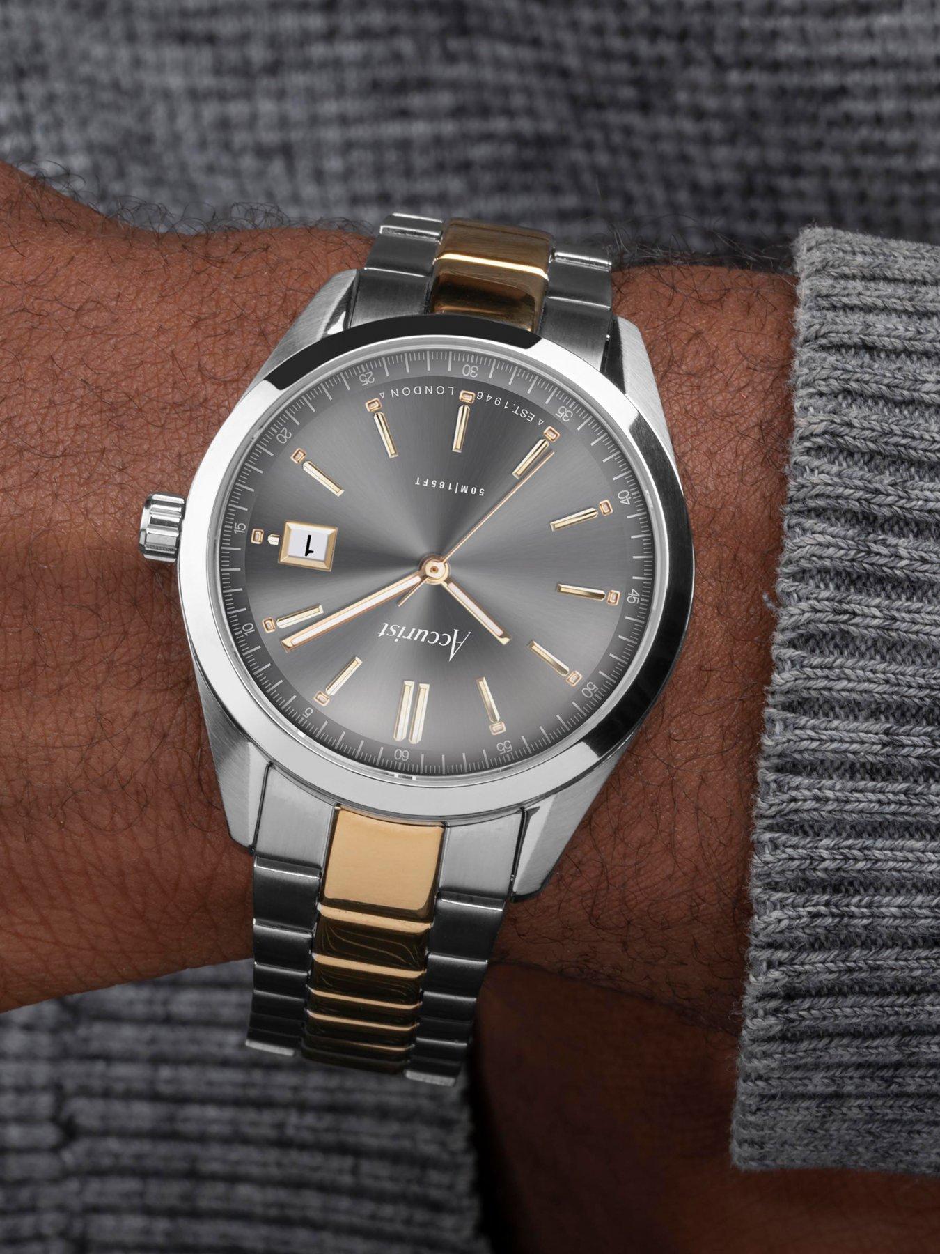  image of accurist-everyday-mens-2-tone-stainless-steel-bracelet-analogue-watch