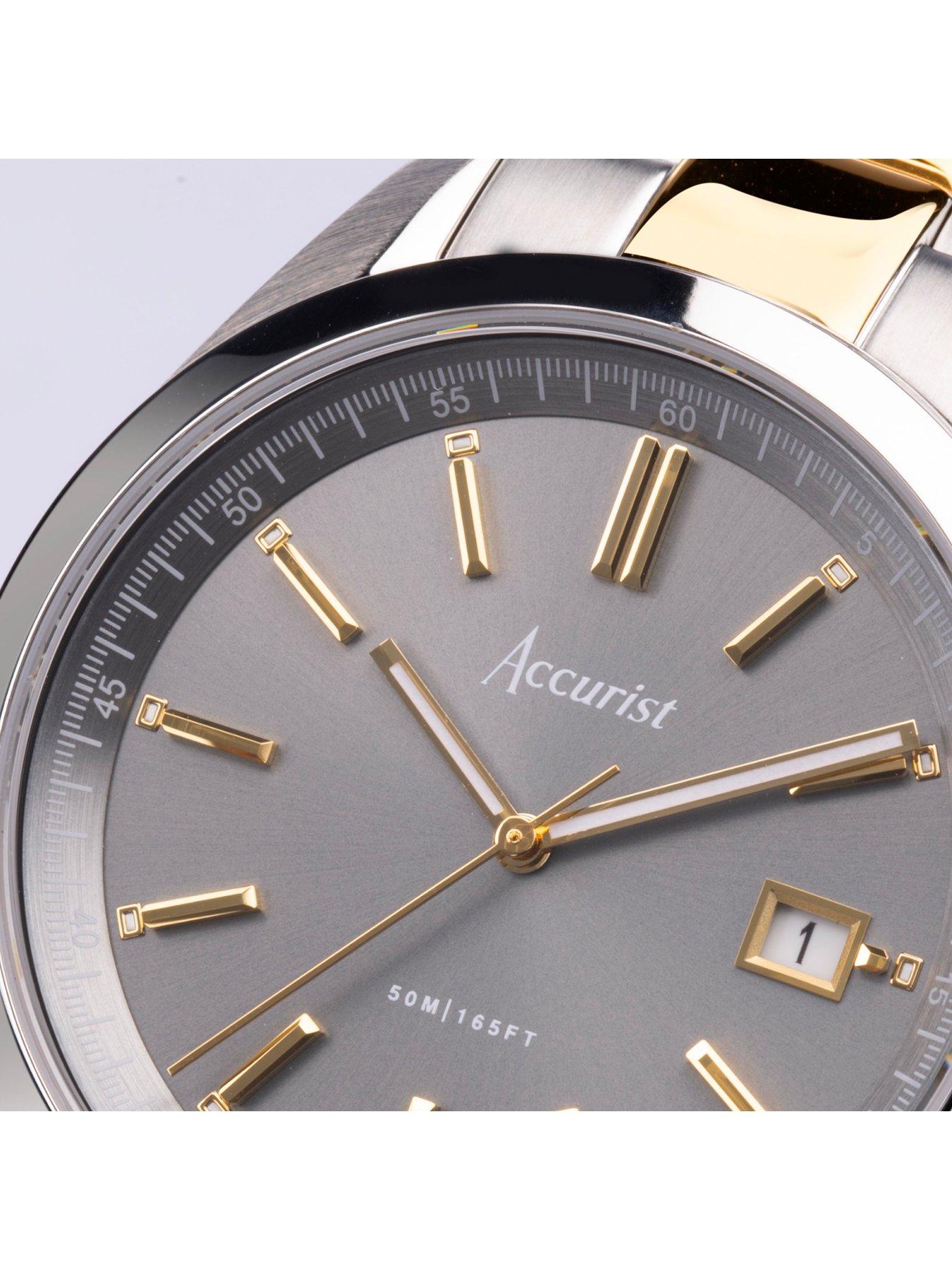  image of accurist-everyday-mens-2-tone-stainless-steel-bracelet-analogue-watch