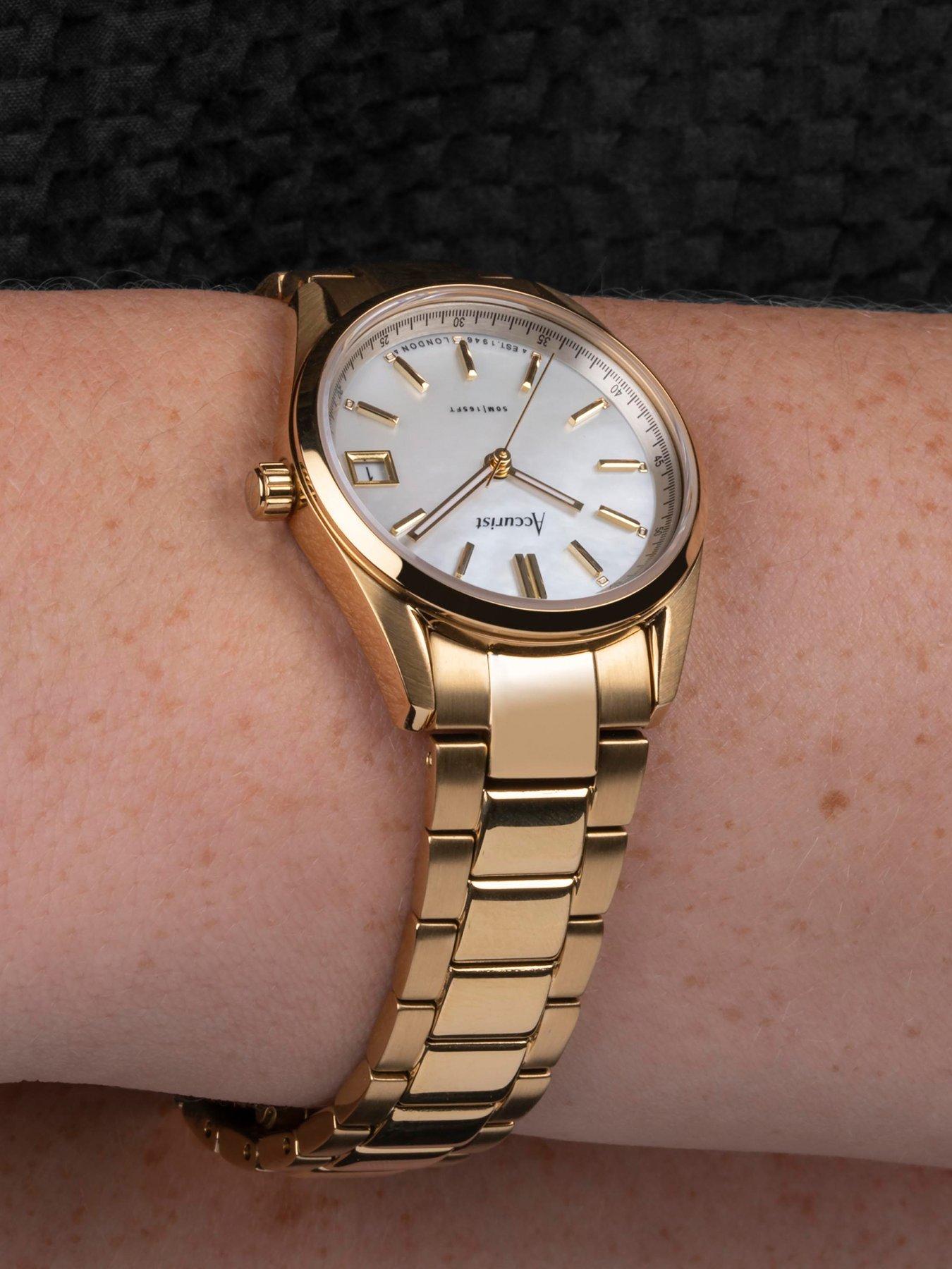  image of accurist-everyday-womens-gold-stainless-steel-bracelet-analogue-watch