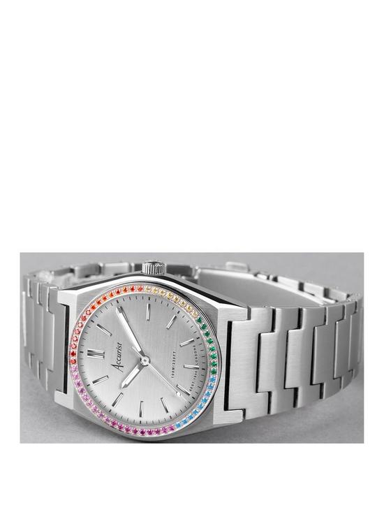 stillFront image of accurist-origin-womens-silver-stainless-steel-bracelet-analogue-watch