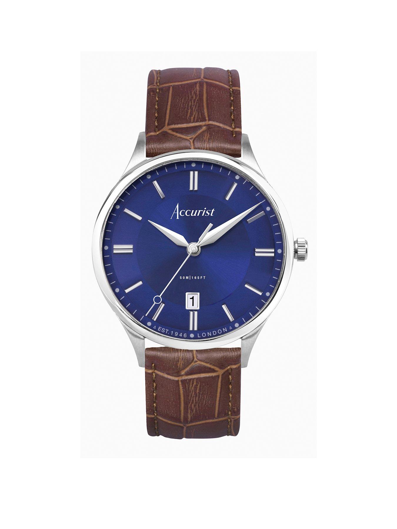 undefined Classic Mens Brown Leather Strap Analogue Watch