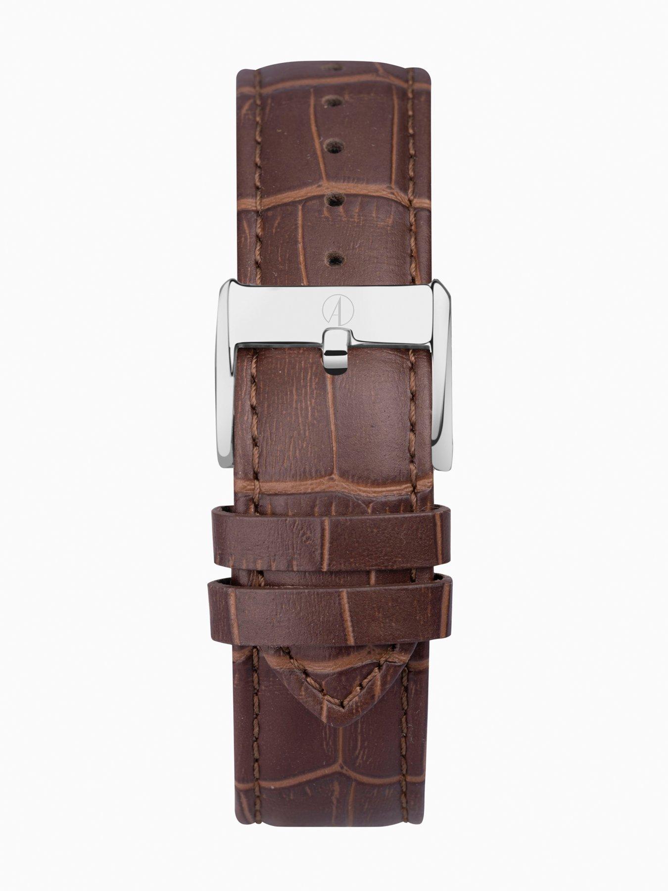Image 7 of 8 of Accurist Classic Mens Brown Leather Strap Analogue Watch