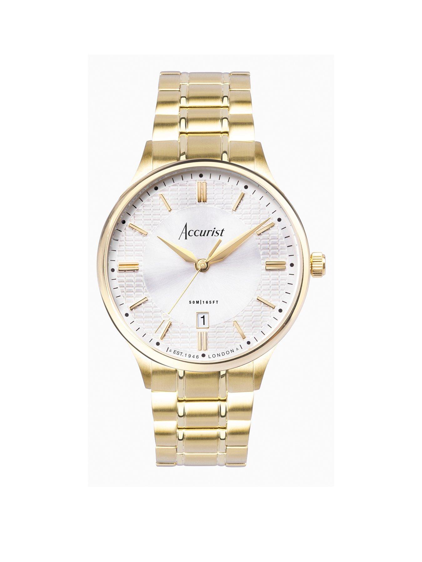 undefined Classic Mens Gold Stainless Steel Bracelet Analogue Watch