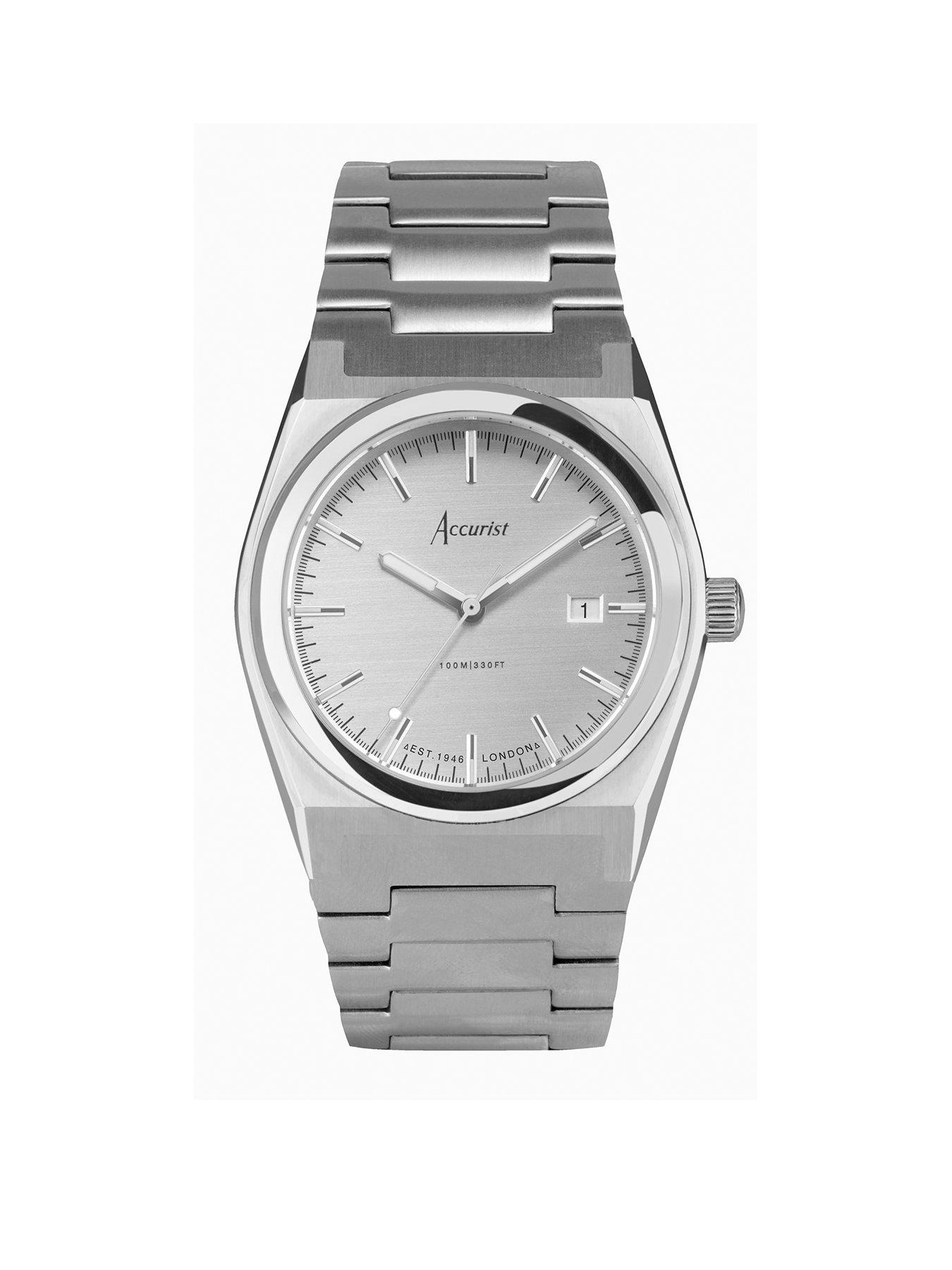 undefined Origin Mens Silver Stainless Steel Bracelet Analogue Watch