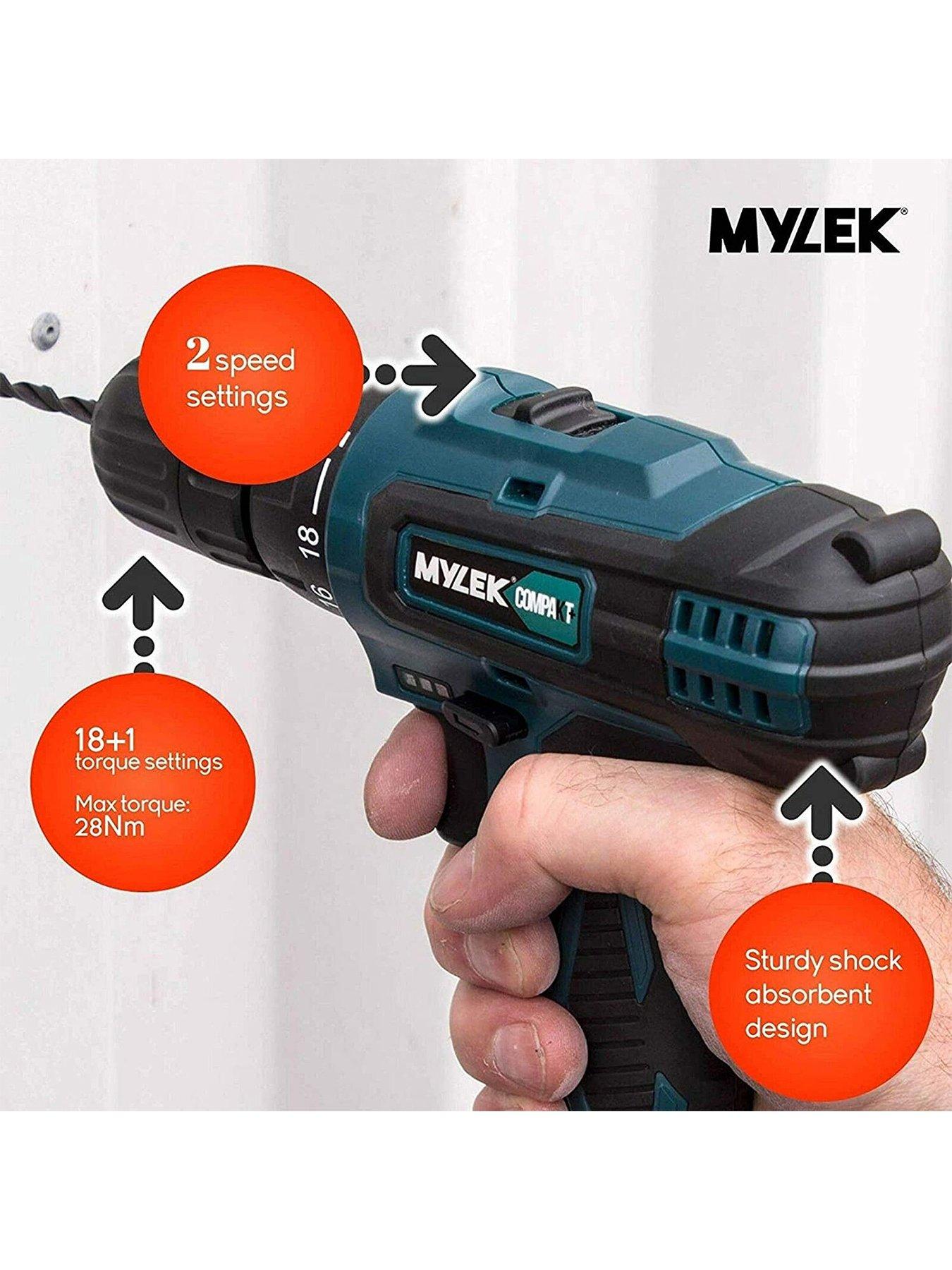 Mylek 18V Cordless Drill Driver 2 Speed with Carry Case