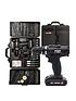 image of mylek-18v-cordless-drill-electric-driver-set-with-151-piece-accessory-set-and-case