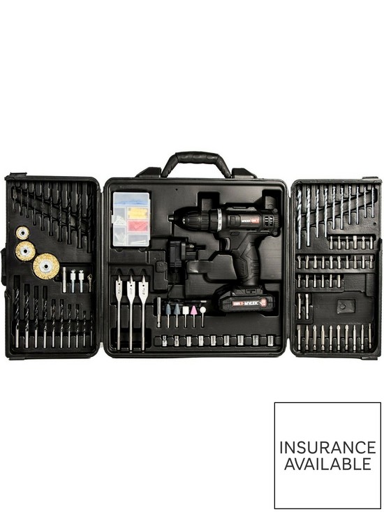 stillFront image of mylek-18v-cordless-drill-electric-driver-set-with-151-piece-accessory-set-and-case