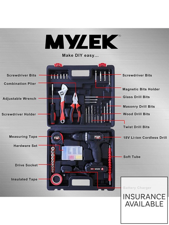 stillFront image of mylek-cordless-drill-set-18v-withnbsp90-piece-tool-kit-and-case
