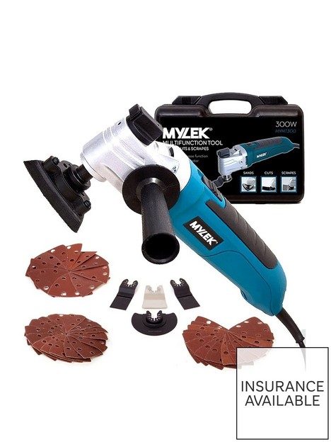 mylek-multi-tool-300w-oscillating-electric-multifunction-tool-quick-blade-release-with-48-piece-accessory-kit-and-carry-case