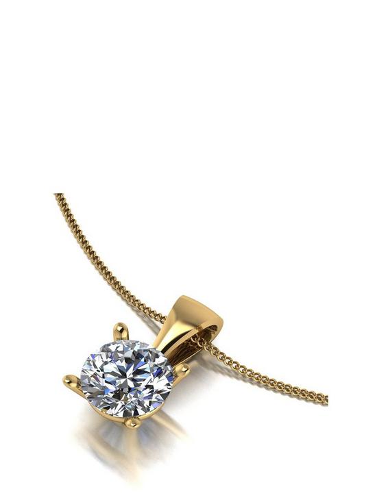 front image of moissanite-9ct-yellow-gold-1ct-moissanite-solitaire-pendant-necklace