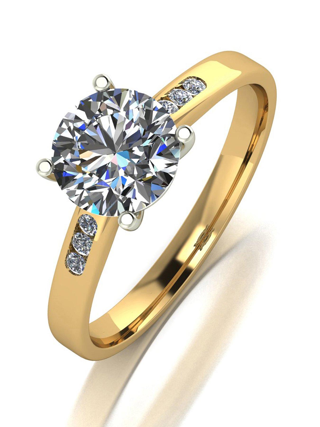 Image 1 of 5 of Moissanite 9ct&nbsp;Gold 1.35ct Moissanite Solitaire Ring