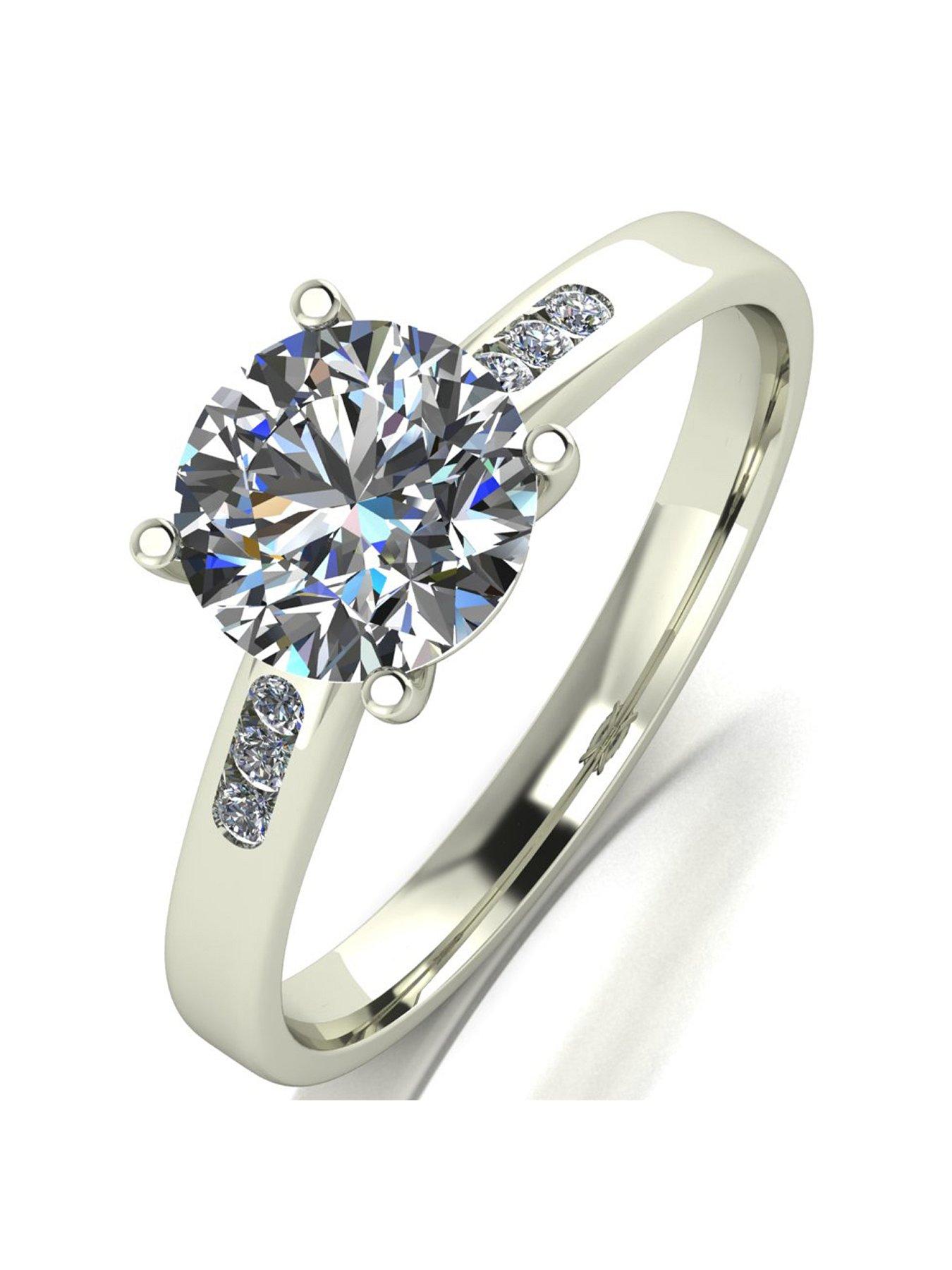 undefined 9ct White Gold 1.35ct Moissanite Solitaire Ring