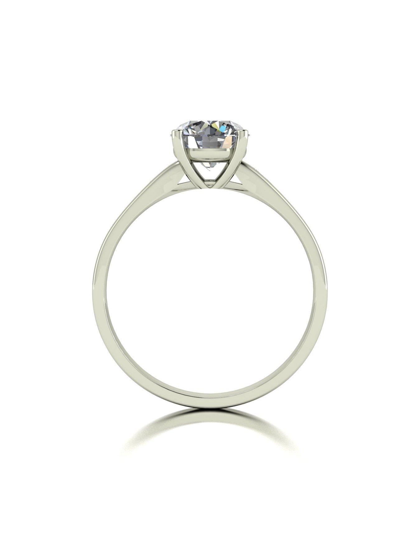 Image 2 of 5 of Moissanite 9ct White Gold 1.35ct Moissanite Solitaire Ring