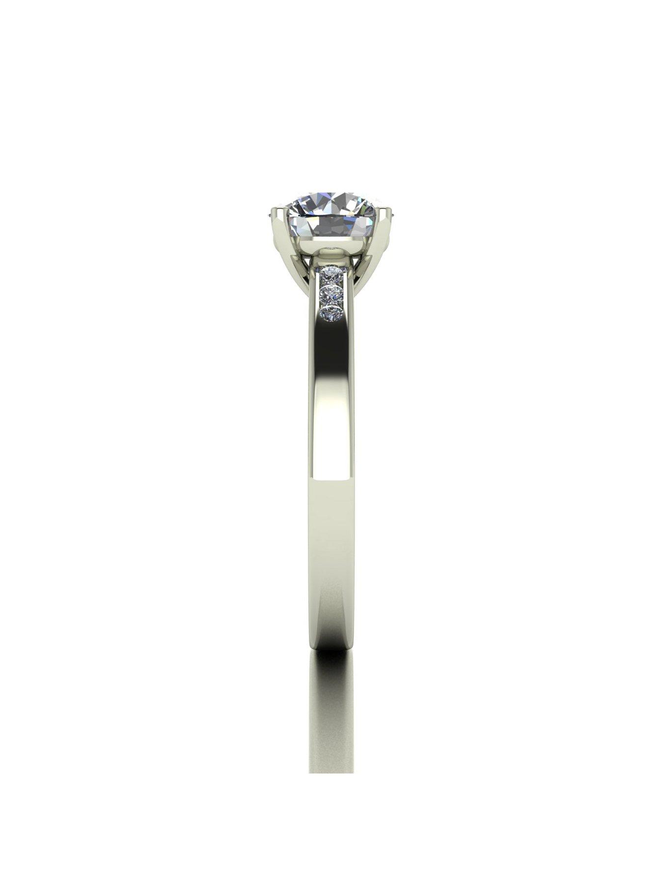 Image 3 of 5 of Moissanite 9ct White Gold 1.35ct Moissanite Solitaire Ring