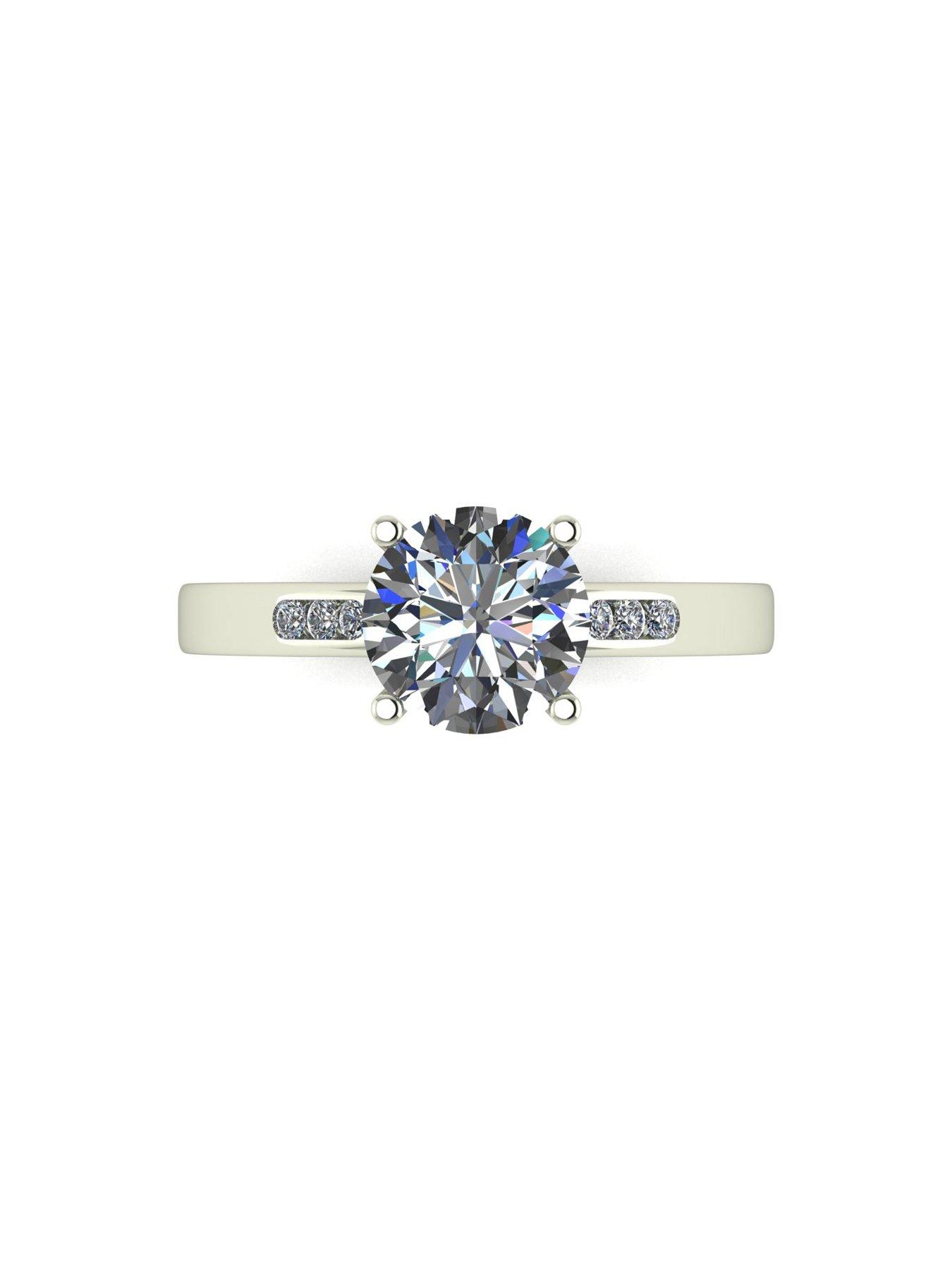 Image 5 of 5 of Moissanite 9ct White Gold 1.35ct Moissanite Solitaire Ring