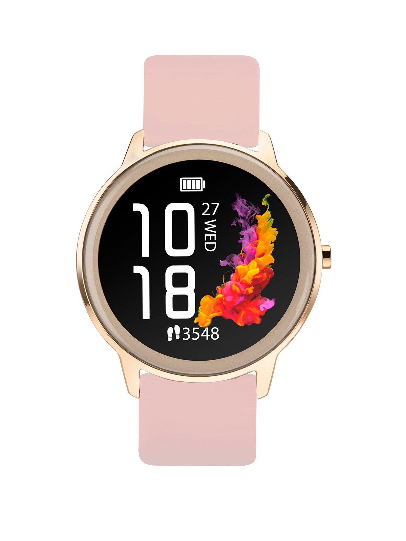 undefined Flex Ladies Silicone Strap Smartwatch - Rose Gold/Soft Pink